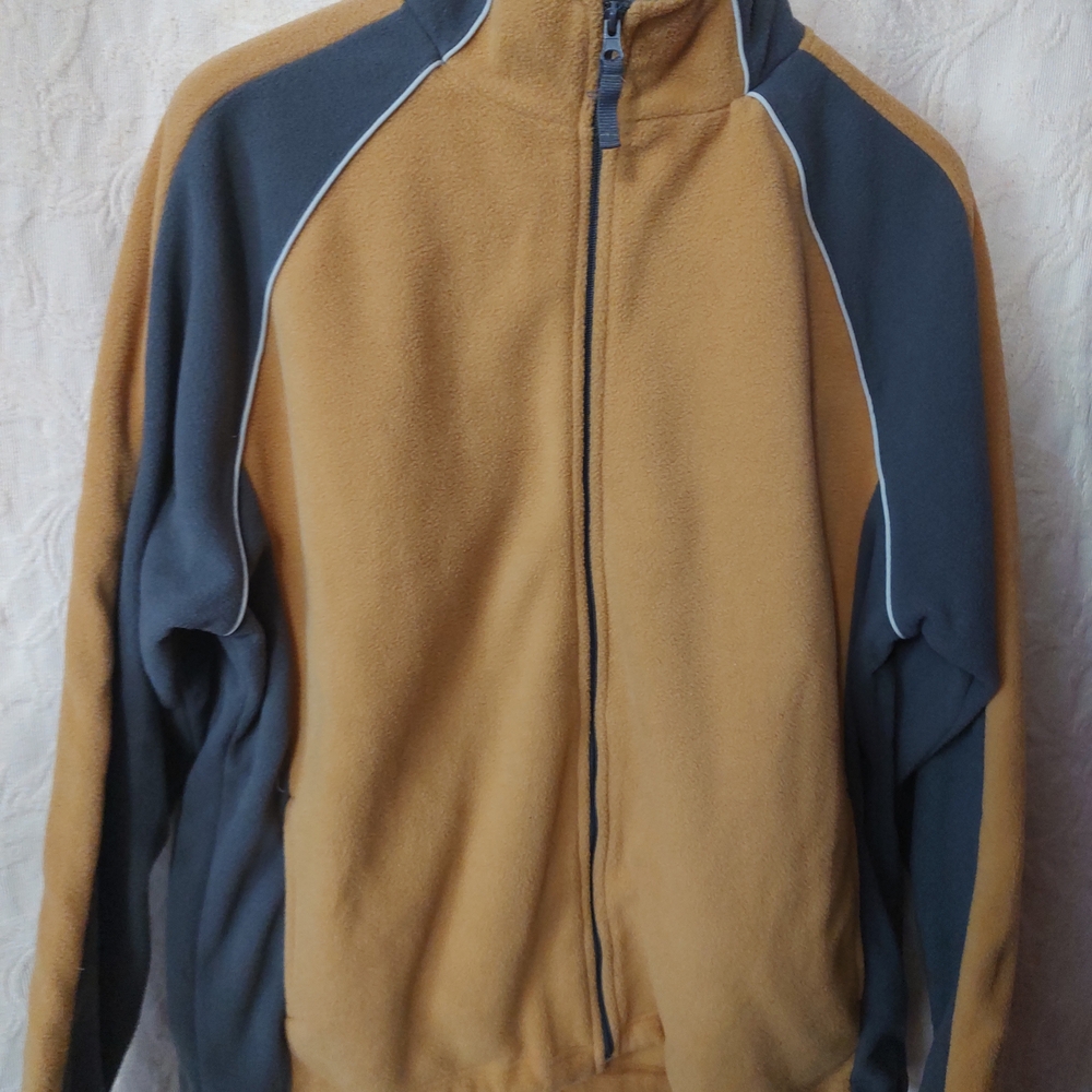Woodlake Men's Yellow and Gray Fleece Sweater Size Large